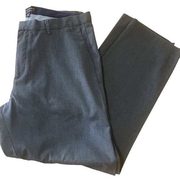 Banana Republic Dress Pants Mens 36x32 Gray Non Iron Tailored Slim Fit Flat - Picture 1 of 11